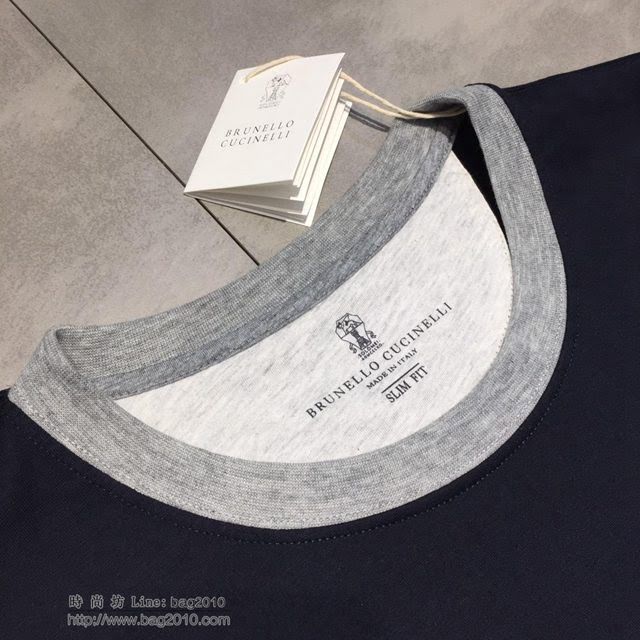Brunello Cucinelli黑色短袖 19春夏新款 布魯諾·庫奇利黑色T恤  tzy1802